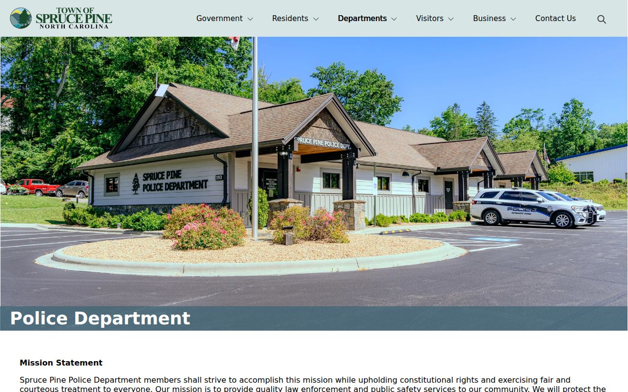 Spruce Pine Police Department source for Mitchell County arrest records